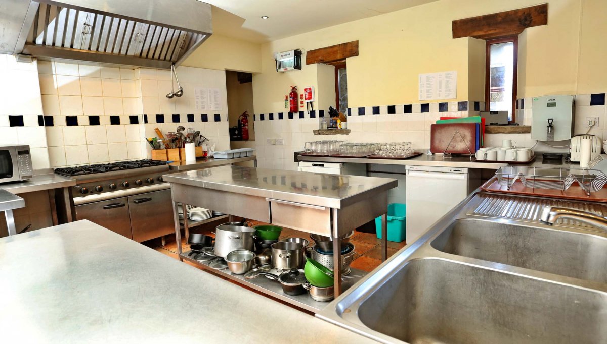 Large commercial kitchen at Wern Watkin